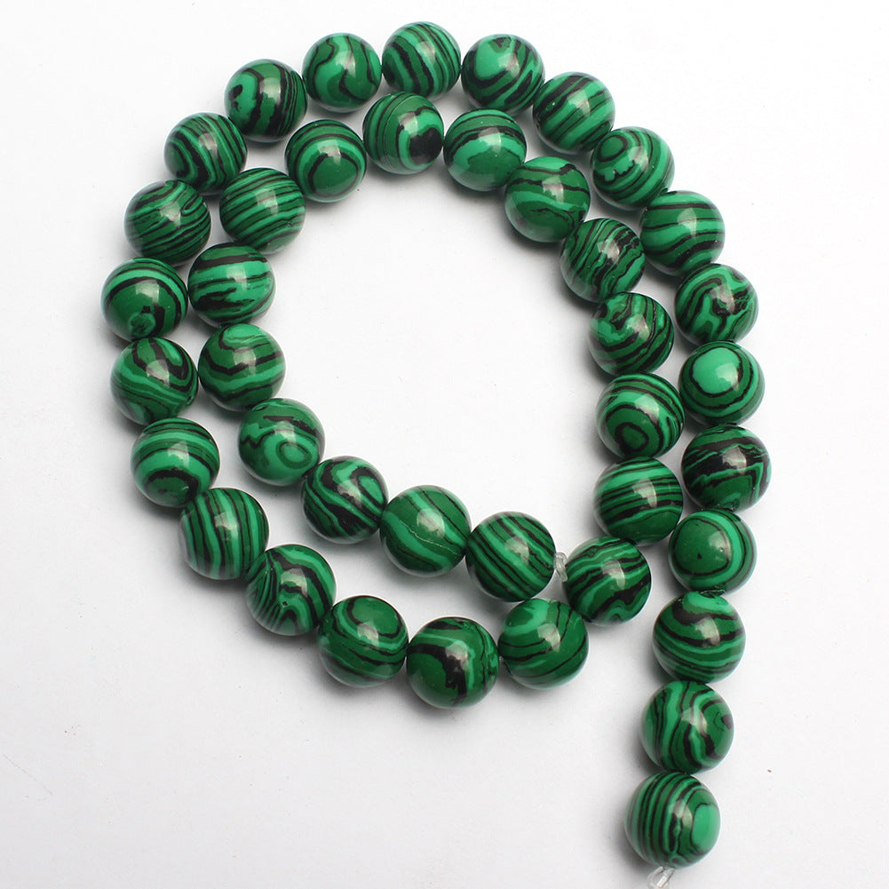 28 piezas al por mayor 28pcs Gloja de malaquita esmaltada Beads Peads Semi terminado Turquoise Beads redondos